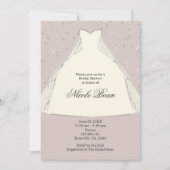 シックモダンブライダルシャワーイラストレーションドレス 招待状 (正面)