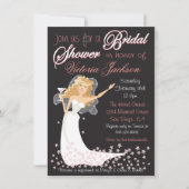 シックモダンブライダルシャワーカクテルパーティー招待状 招待状 (正面)