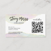 シックモダンブライトトレンディーカラフル金ゴールドQRコードバス 名刺 (裏面)