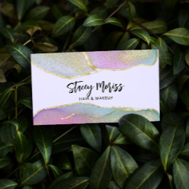 シックモダンブライトトレンディーカラフル金ゴールドQRコードバス 名刺