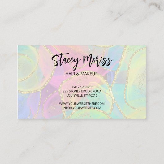 シックモダンブライトトレンディー金ゴールドカラフル 名刺 (裏面)