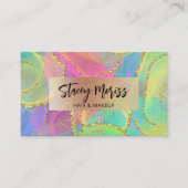 シックモダンブライトトレンディー金ゴールドカラフル 名刺 (正面)