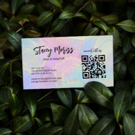 シックモダンブライトトレンディー金ゴールドカラフルQRコード 名刺