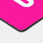 シックモダンブライトピンクお洒落ホワイトテニス文字 デスクマット (コーナー)