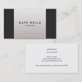 シックモダンブラックとトープ灰色のカラーブロック 名刺 (正面/裏面)