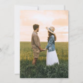 シックモダンブラックと金ゴールドのスクリプトフォト結婚ズ 招待状 (裏面)