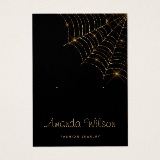 シックモダンブラックと金ゴールドイヤリングディスプレイカード (正面)