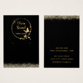 シックモダンブラックと金ゴールドイヤリングディスプレイカード (正面&裏面)