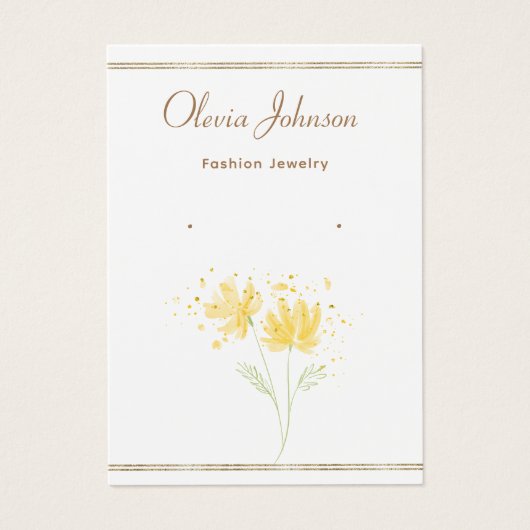 シックモダンブラックと金ゴールドイヤリングディスプレイカード (正面)