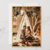 シックモダンブラックと金ゴールドラグジュアリーなフォトズ結婚ーズ 招待状 (裏面)