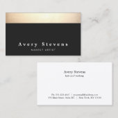 シックモダンブラックと金ゴールド 名刺 (正面/裏面)