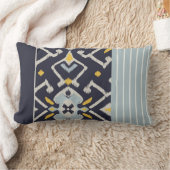 シックモダンブラックイエローとターコイズイカット枕 ランバークッション (ブランケット)