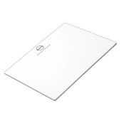 シックモダンブラックエレガントサークルモノグラムイニシャル ノートパッド (アングル)