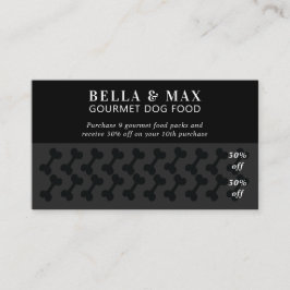 シックモダンブラックオンブラックドッグボーン ロイヤリティカード
