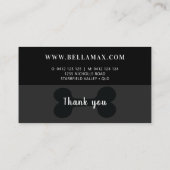 シックモダンブラックオンブラックドッグボーン ロイヤリティカード (裏面)