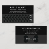 シックモダンブラックオンブラックドッグボーン ロイヤリティカード (正面/裏面)