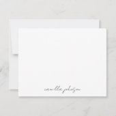 シックモダンブラックグランジテクスチャ |モノグラム ノートカード (正面)