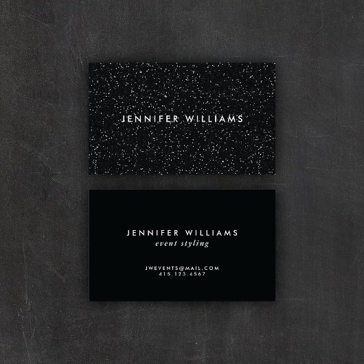 シックモダンブラックグリッター効果 |名刺 名刺