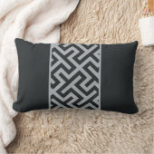 シックモダンブラックグレー幾何枕 ランバークッション (ブランケット)