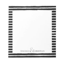 シックモダンブラックストライプカップル文房具