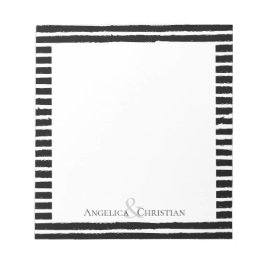 シックモダンブラックストライプカップル文房具 ノートパッド