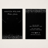 シックモダンブラックネックレスイヤリングディスプレイカード (正面&裏面)