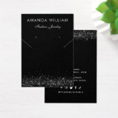 シックモダンブラックネックレスイヤリングディスプレイカード (デスク)