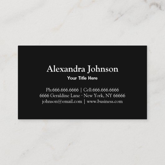 シックモダンブラックハミングフェイクバードゴールドフォイル 名刺 (裏面)