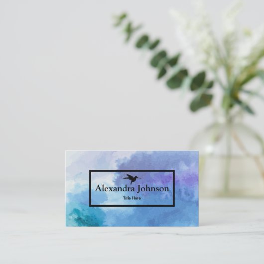 シックモダンブラックハミングフェイクバード 名刺 (スタンド正面)