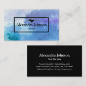 シックモダンブラックハミングフェイクバード 名刺 (正面/裏面)