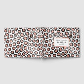 シックモダンブラックバラゴールドフォイルレオパード ゲストブック (全面)