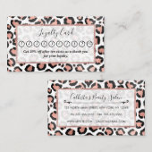 シックモダンブラックバラゴールドフォイルレオパード ロイヤリティカード (正面/裏面)