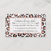 シックモダンブラックバラゴールドフォイルレオパード 予約カード (裏面)