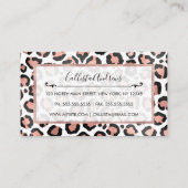 シックモダンブラックバラゴールドフォイルレオパード 名刺 (裏面)