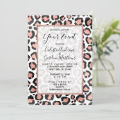 シックモダンブラックバラゴールドフォイルレオパード 招待状 (スタンド正面)