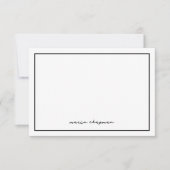 シックモダンブラックパーソナライズされたノートカード サンキューカード (正面)