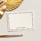 シックモダンブラックパーソナライズされたノートカード サンキューカード