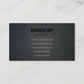 シックモダンブラックヘアサロンメイクアップアーティスト 名刺 (裏面)