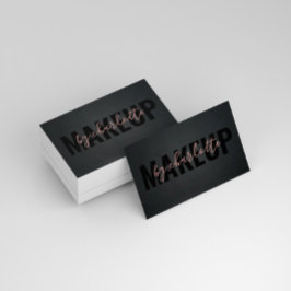 シックモダンブラックヘアサロンメイクアップアーティスト 名刺