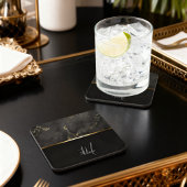 シックモダンブラック大理石金ゴールド コースター