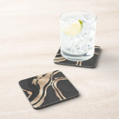 シックモダンブラック金ゴールド絵を描抽象芸術大理石 コースター (右側)