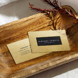 シックモダンブラック&ゴールドフェイクフォイルルクースクリエイティブ 名刺