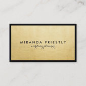 シックモダンブラック&ゴールドフェイクフォイルルクースクリエイティブ 名刺 (正面)