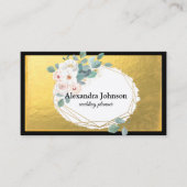 シックモダンブラック&ゴールドフォイルラグジュアリービジネスカ 名刺 (正面)