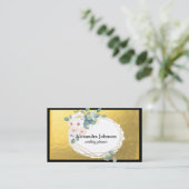 シックモダンブラック&ゴールドフォイルラグジュアリービジネスカ 名刺 (スタンド正面)