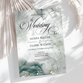 シックモダンブラック&ホワイトウォーター結婚カラーズインビ 招待状