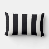 シックモダンブラック&ホワイトストライプのトレンディーエレガント ランバークッション (裏面)
