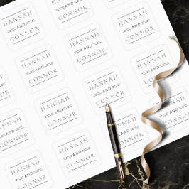 シックモダンブラック&ホワイトタイポグラフィ スクエアシール