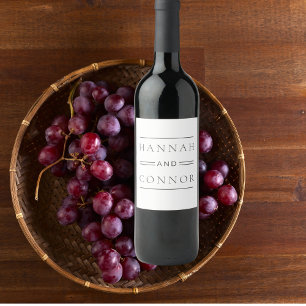 シックモダンブラック&ホワイトタイポグラフィ ワインラベル