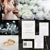 シックモダンブラック&ホワイトタイポグラフィ 出欠カード